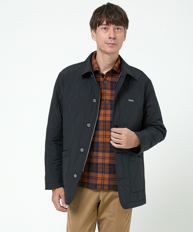 キルティング ステンカラー ジャケット