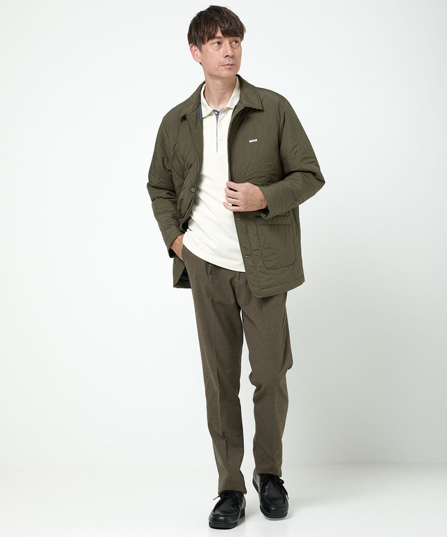 キルティング ステンカラー ジャケット