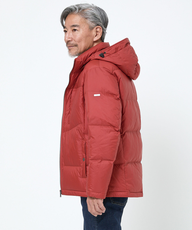 フード付き  スタンドカラー ダウンジャケット