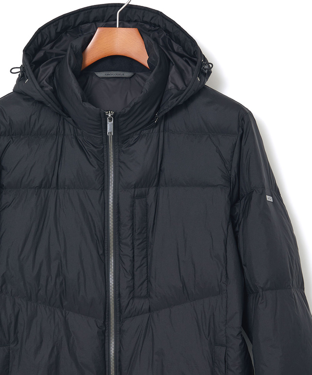 フード付き  スタンドカラー ダウンジャケット