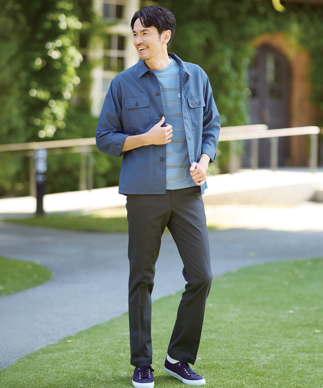 ストレッチ ノータック スマート チノパンツ【日本製生地】