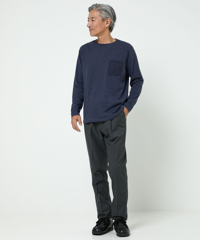 千鳥柄 微起毛 タックパンツ