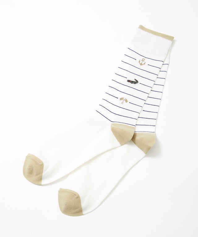 マリンモチーフ 細ライン ソックス