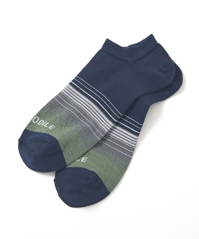 パネルボーダー アンクル ソックス