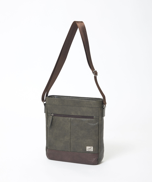 合成皮革 縦型 ショルダーバッグ