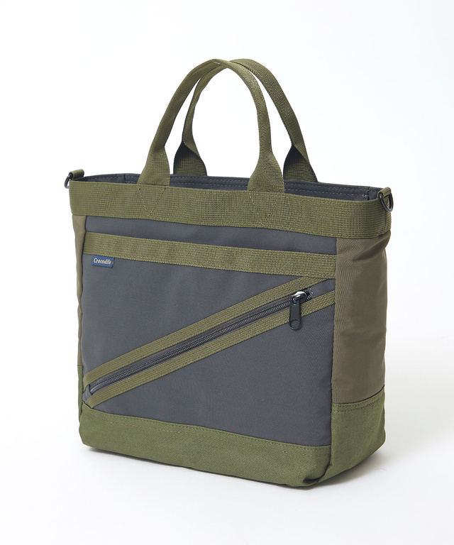 ナイロン ジップデザイン トートバッグ