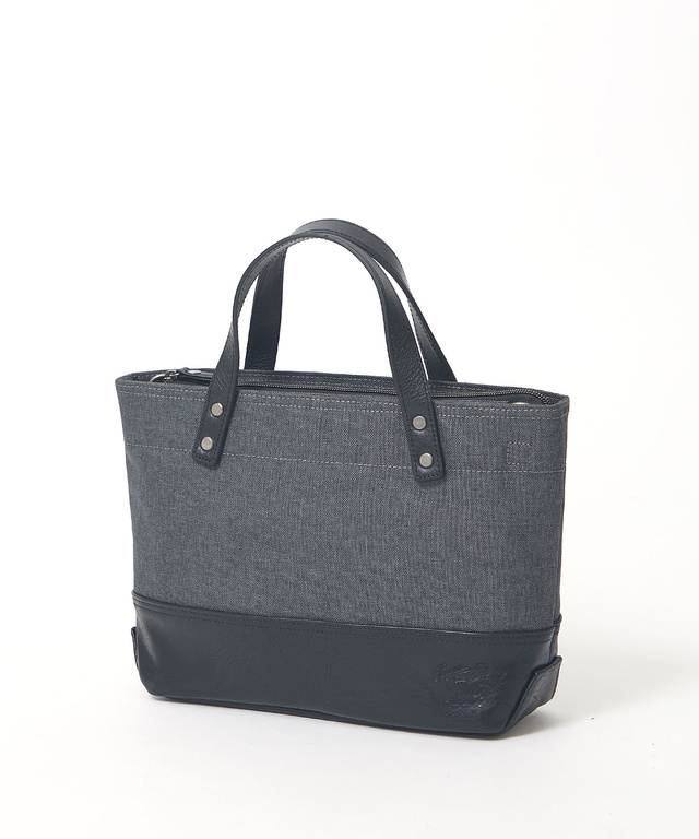 杢調 レザーハンドル トートバッグ