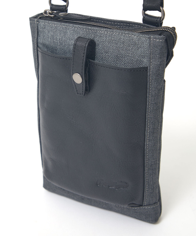 杢調 レザーポケット サコッシュ