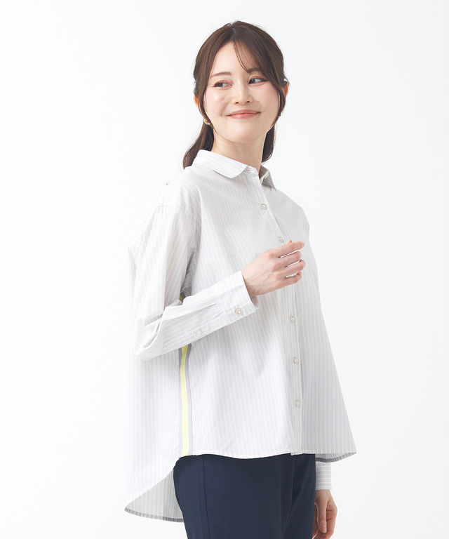 サイドライン ストライプ ブラウス