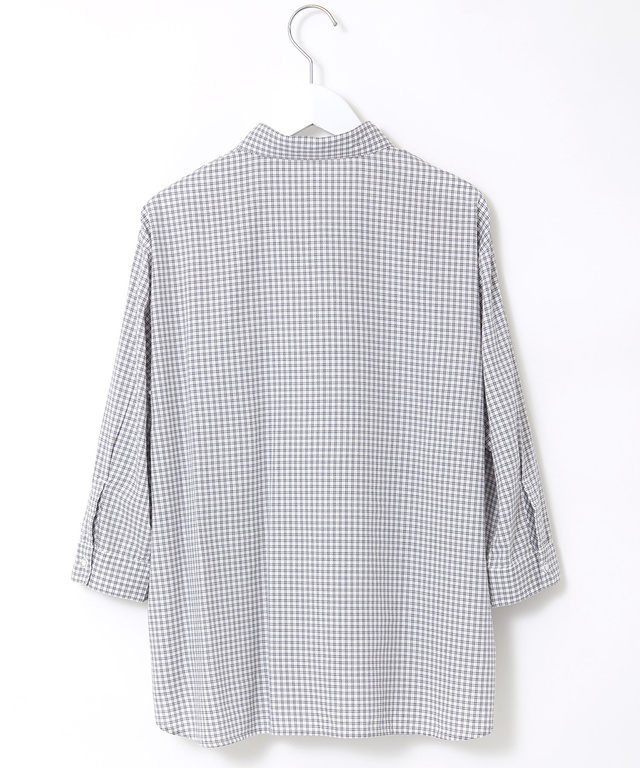 アムンゼン チェック柄 七分袖 ブラウス