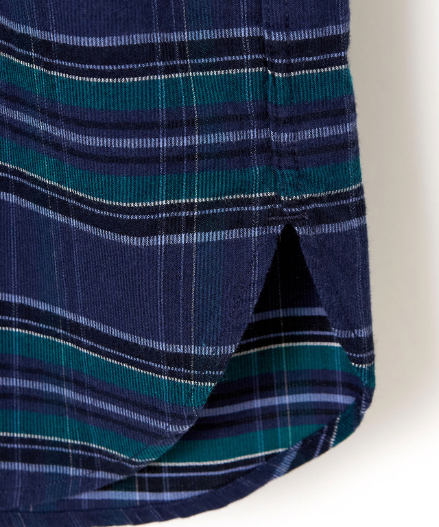 微起毛ピケ チェック柄 ブラウス