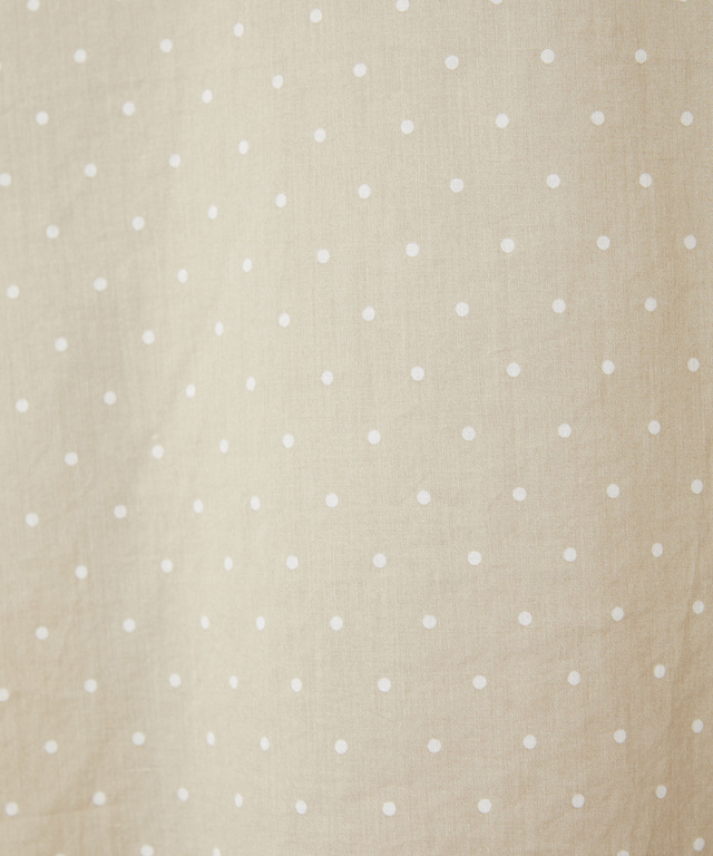 コットン バンドカラー ドット ブラウス