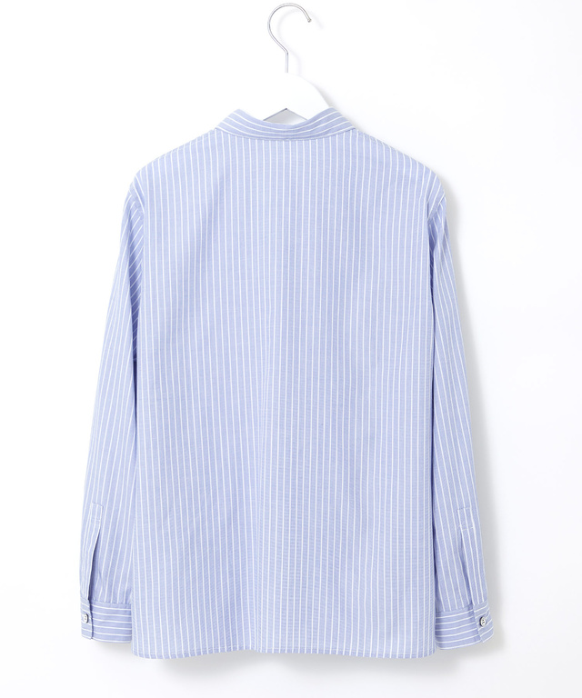 コットンブロード ストライプ柄 ブラウス