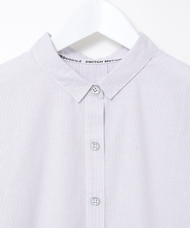 ストライプ柄 微起毛 ブラウス