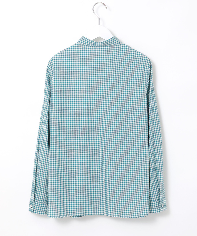 ラウンドカラー ギンガムチェック柄 ブラウス