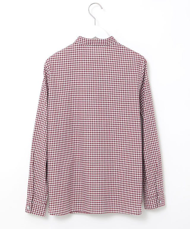 ラウンドカラー ギンガムチェック柄 ブラウス