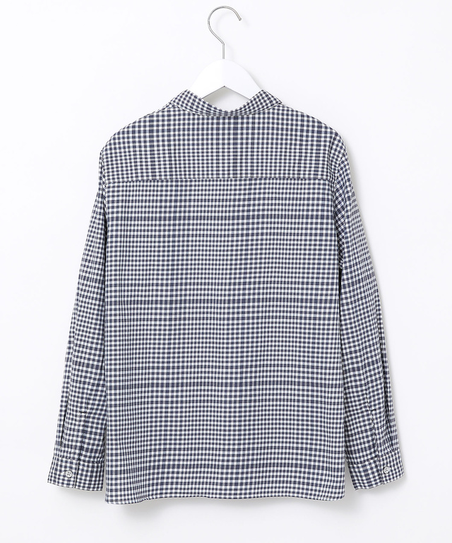 微起毛 ギンガムチェック柄 ブラウス