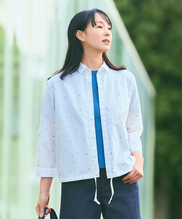 ロゴ ジャカードドビー ブラウス