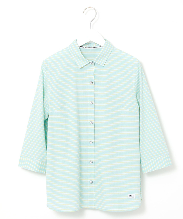 コットン デザイン 七分袖 ブラウス