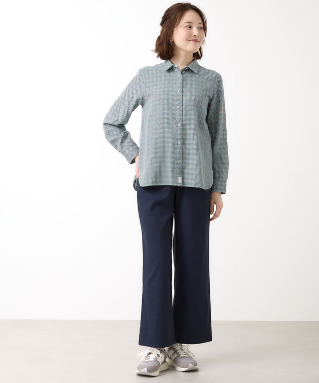 ダブルガーゼ チェック柄 ブラウス