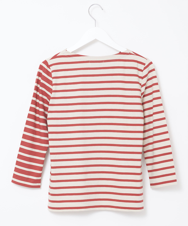 スノーコットン ボーダー 七分袖Tシャツ【接触冷感】