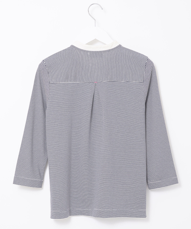 スノーコットン バンドカラー 七分袖Tシャツ【接触冷感】