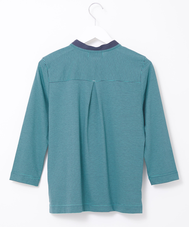 スノーコットン バンドカラー 七分袖Tシャツ【接触冷感】