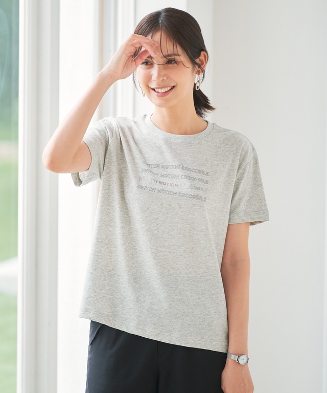 ロゴプリント クルーネック Tシャツ 【吸汗速乾】