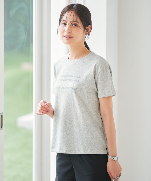 ロゴプリント クルーネック Tシャツ 【吸汗速乾】