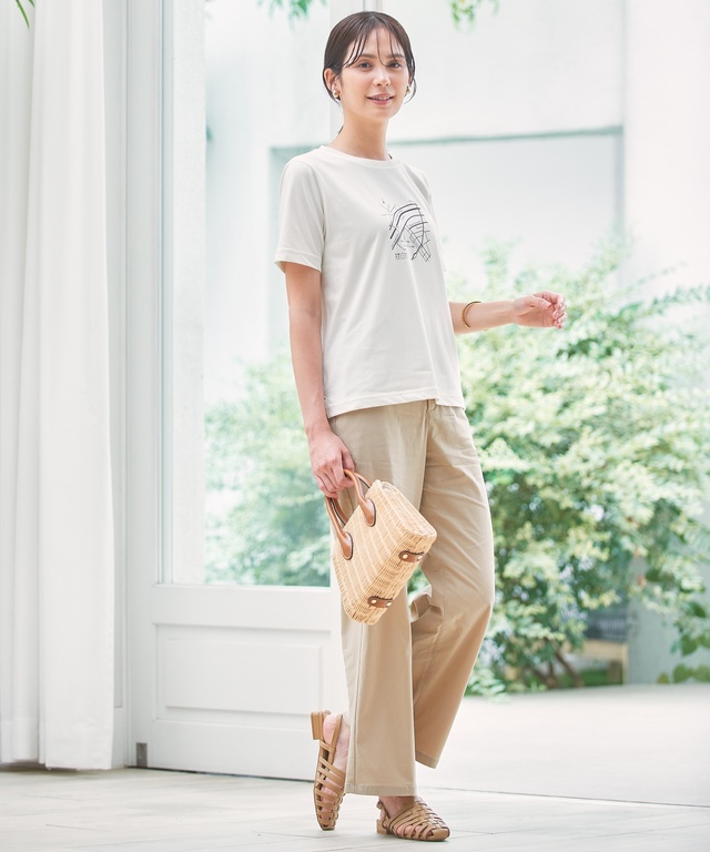マップ柄 サイドスリット Tシャツ【吸汗速乾】