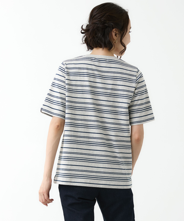 パネルボーダー サイドスリット カットソー