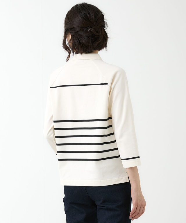 ハイネック ボーダー カットソー
