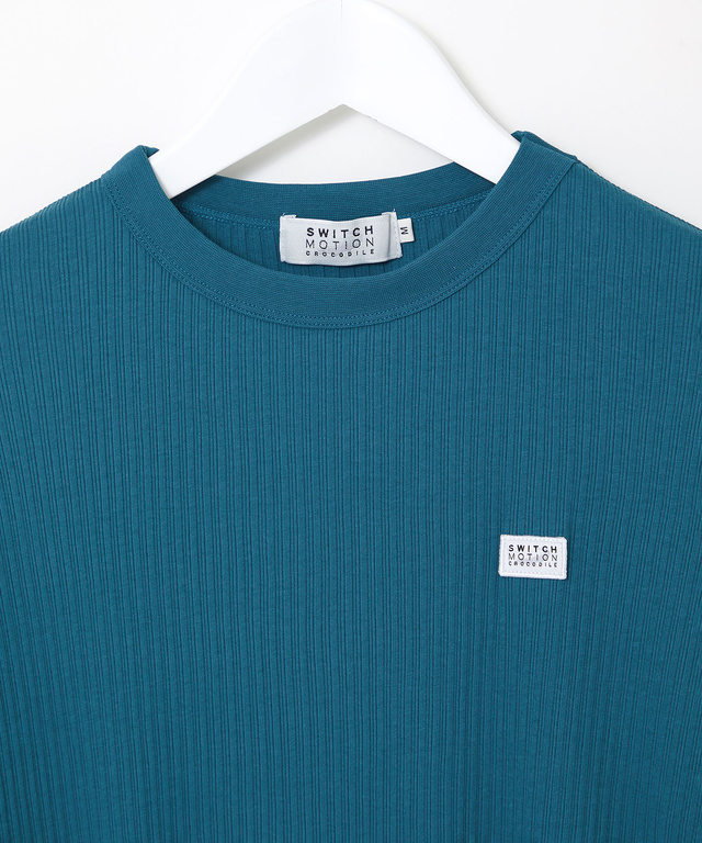 地柄 5分袖 カットソー