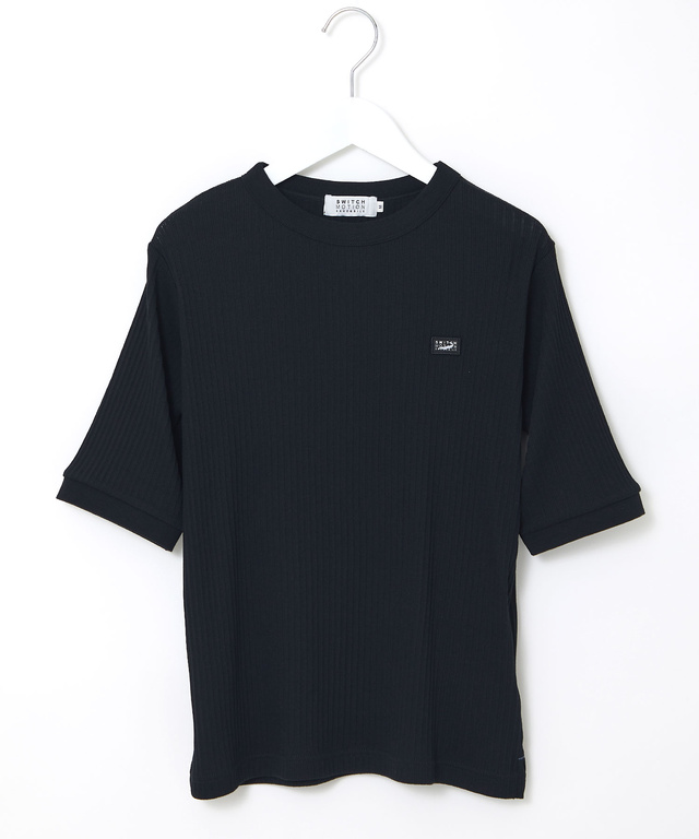 地柄 5分袖 カットソー