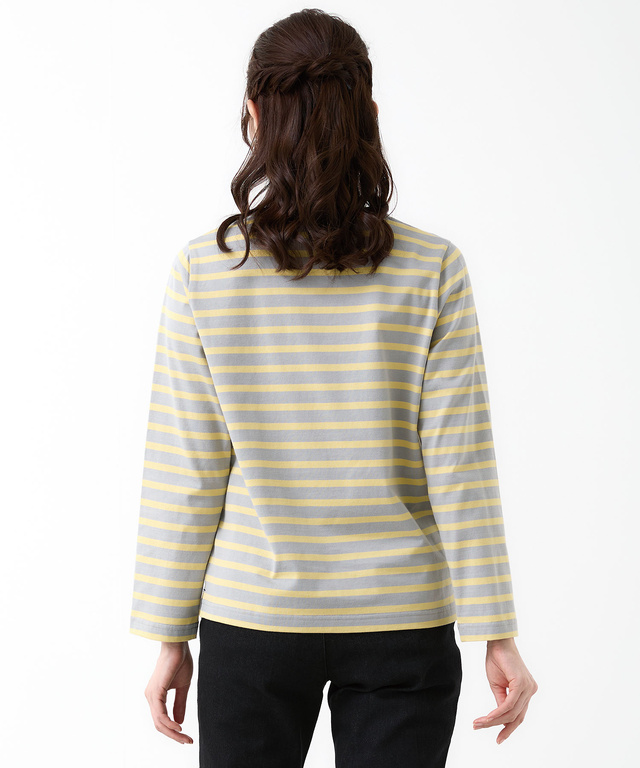 天竺 ボーダー柄 カットソー