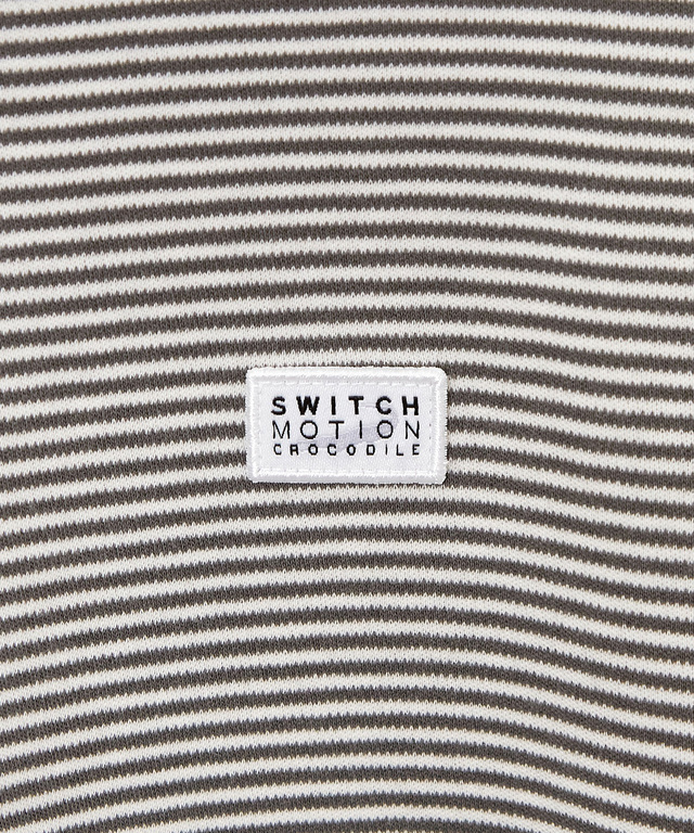 コットンスムースボーダー タートルネック カットソー