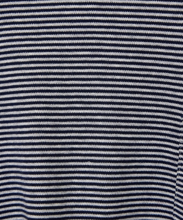 コットンスムースボーダー タートルネック カットソー