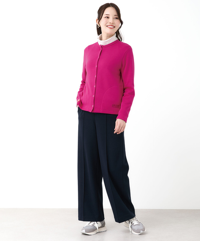 裏起毛 スナップボタン カーディガン