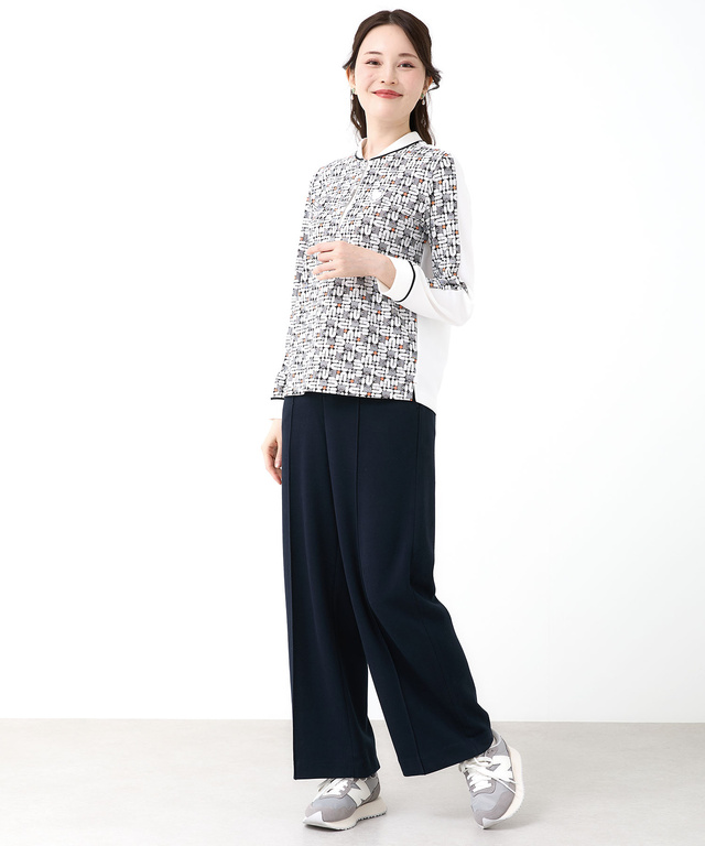 モノグラム スナップボタン ポロシャツ