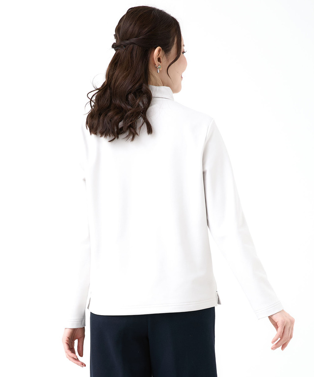 裏起毛 アーガイル ハイネックカットソー