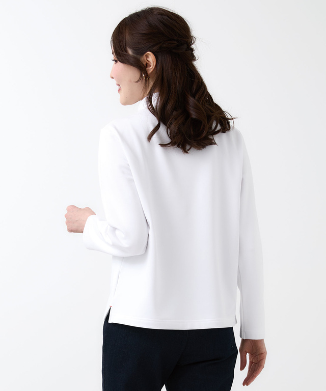 裏起毛 アーガイル ハイネックカットソー