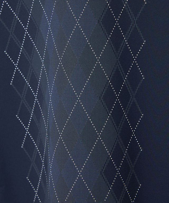 裏起毛 アーガイル ハイネックカットソー