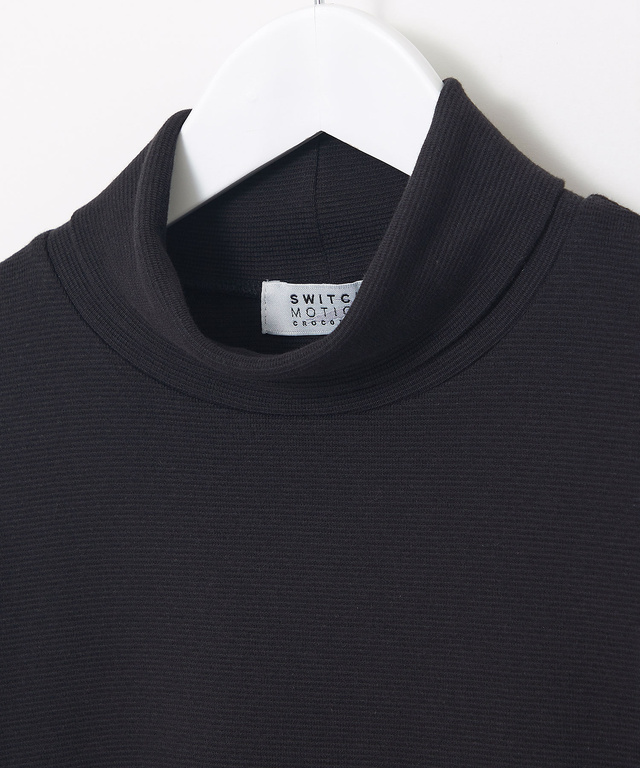 リブ タートルネック カットソー