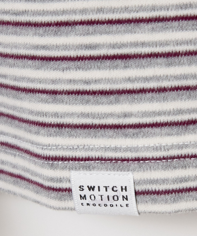 スムース ボーダー タートルネックカットソー