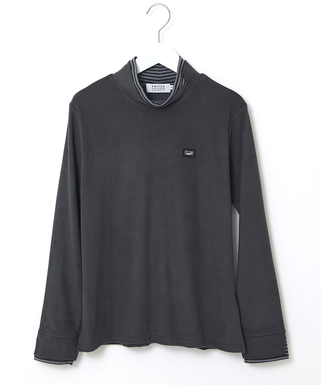 天竺 ハイネック デザインカットソー