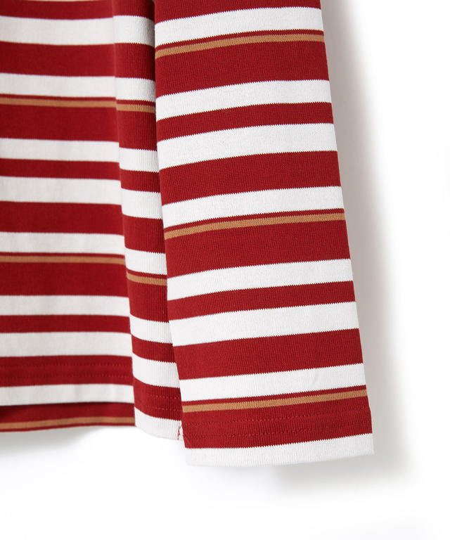 天竺 パネルボーダー クルーネックTシャツ