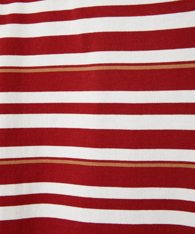 天竺 パネルボーダー クルーネックTシャツ