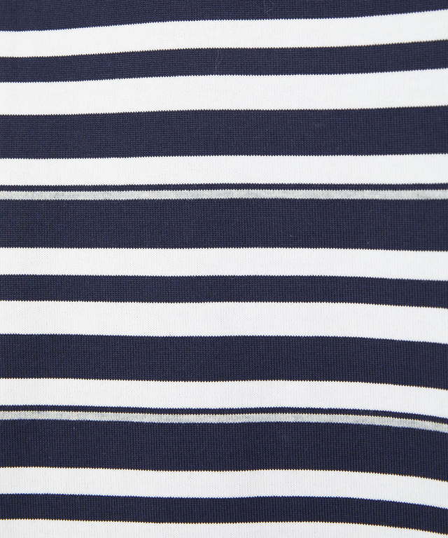 天竺 パネルボーダー クルーネックTシャツ