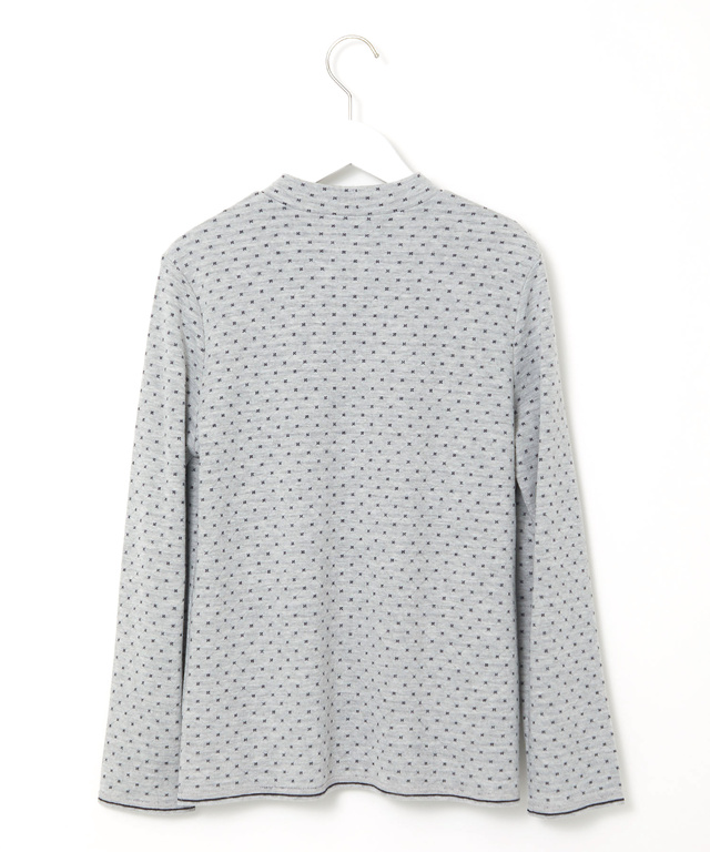 ドット柄 ジャカード カットソー