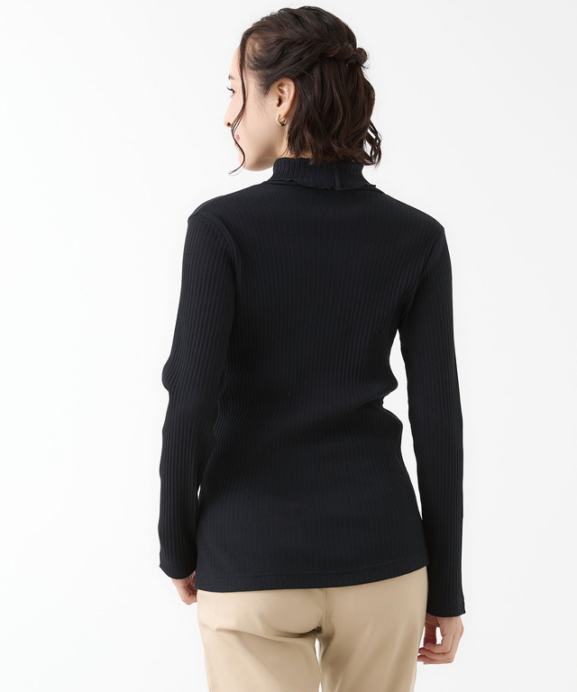 リブ メロー ハイネックカットソー